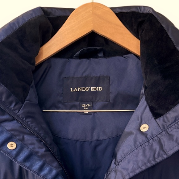 Lands' End Classic Shimmer Down Long Coat | SP Small Petite 2-4 | Deep Sea | $75 - Picture 4 of 9